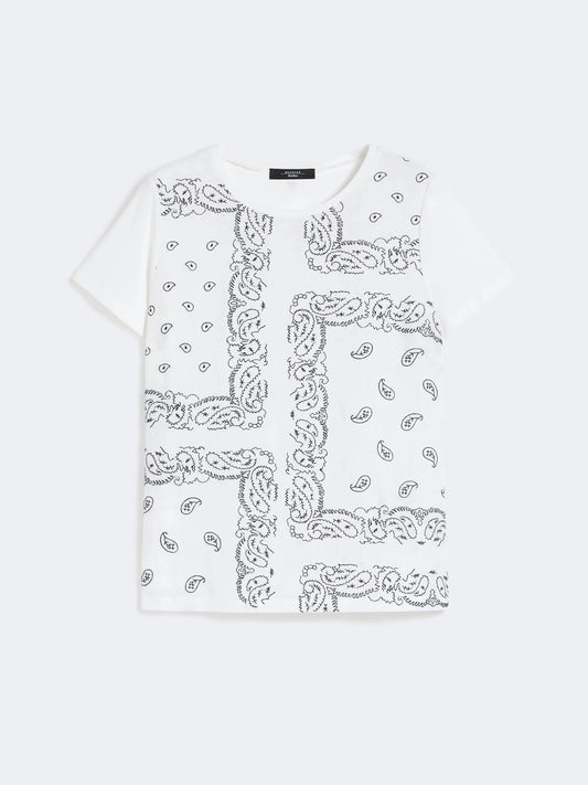 Young Ideas & Henmores - Genio Embroidery Print T-Shirt - 001 White Black - XS
