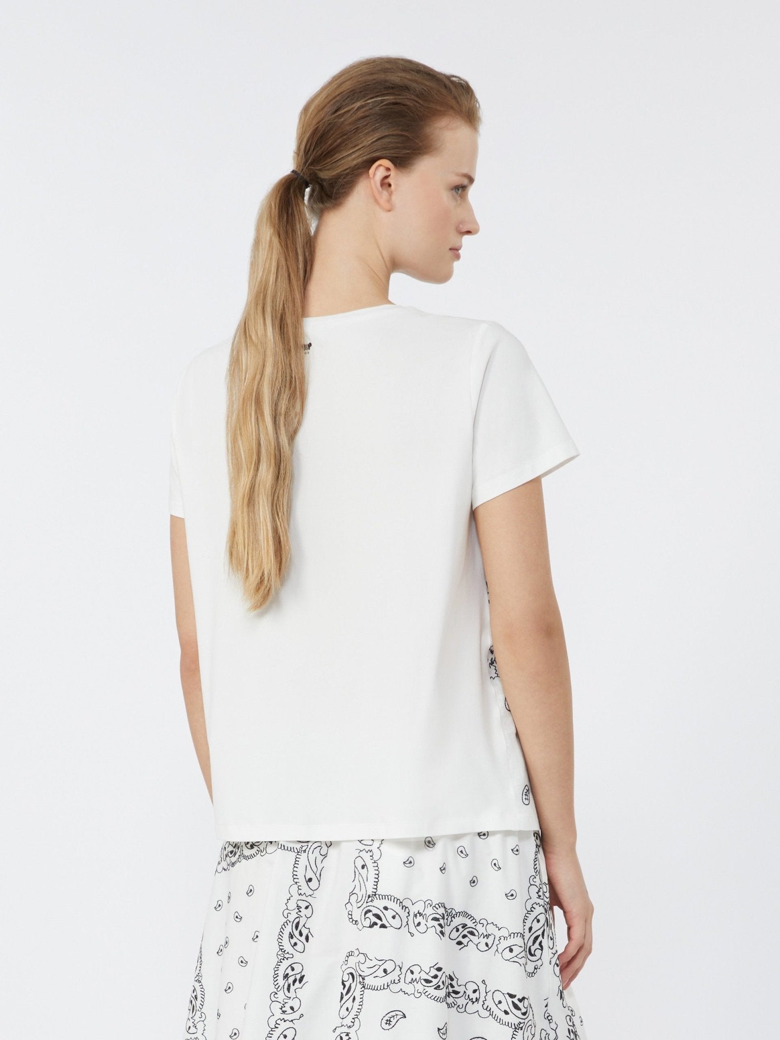 Young Ideas & Henmores - Genio Embroidery Print T-Shirt - 001 White Black - XS