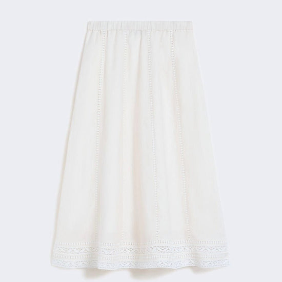 Young Ideas/Henmores - Gergo Linen Embroidered Skirt - 002 Ecru - XS