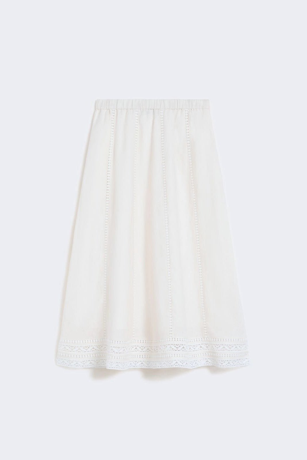 Young Ideas/Henmores - Gergo Linen Embroidered Skirt - 002 Ecru - XS