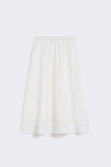 Young Ideas/Henmores - Gergo Linen Embroidered Skirt - 002 Ecru - XS