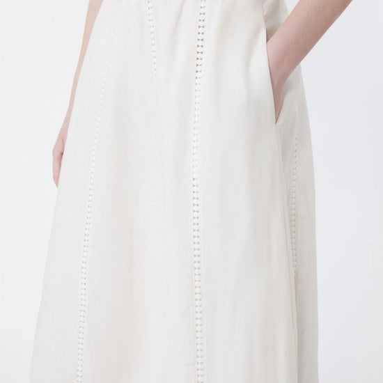 Young Ideas/Henmores - Gergo Linen Embroidered Skirt - 002 Ecru - XS
