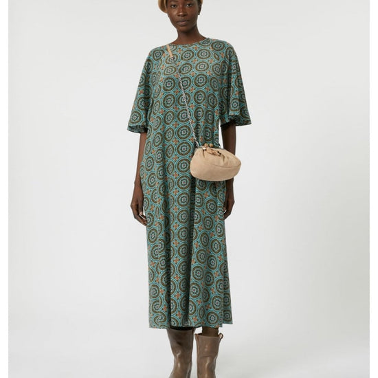 Young Ideas/Henmores - Gerog Geometric Print Jersey Dress - 003 Blue - XS