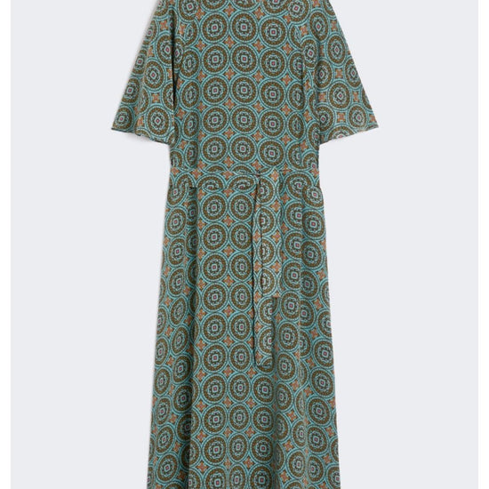 Young Ideas/Henmores - Gerog Geometric Print Jersey Dress - 003 Blue - XS