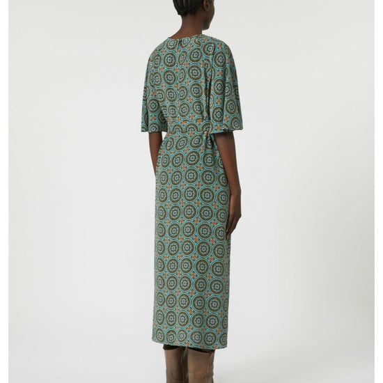 Young Ideas/Henmores - Gerog Geometric Print Jersey Dress - 003 Blue - XS