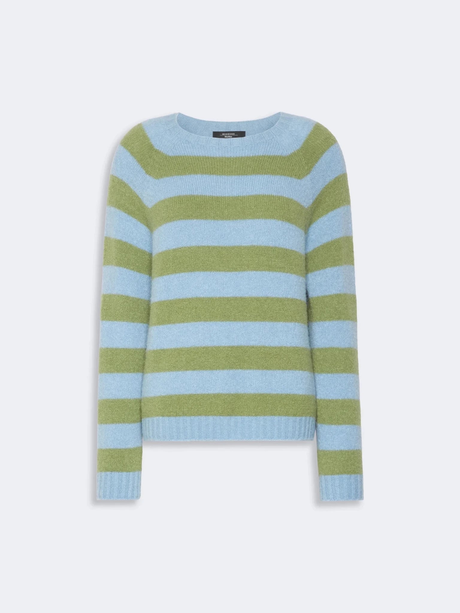 Young Ideas & Henmores - Ghiacci Knitted Crew Neck Jumper - 007 Light Blue Stripe - XS