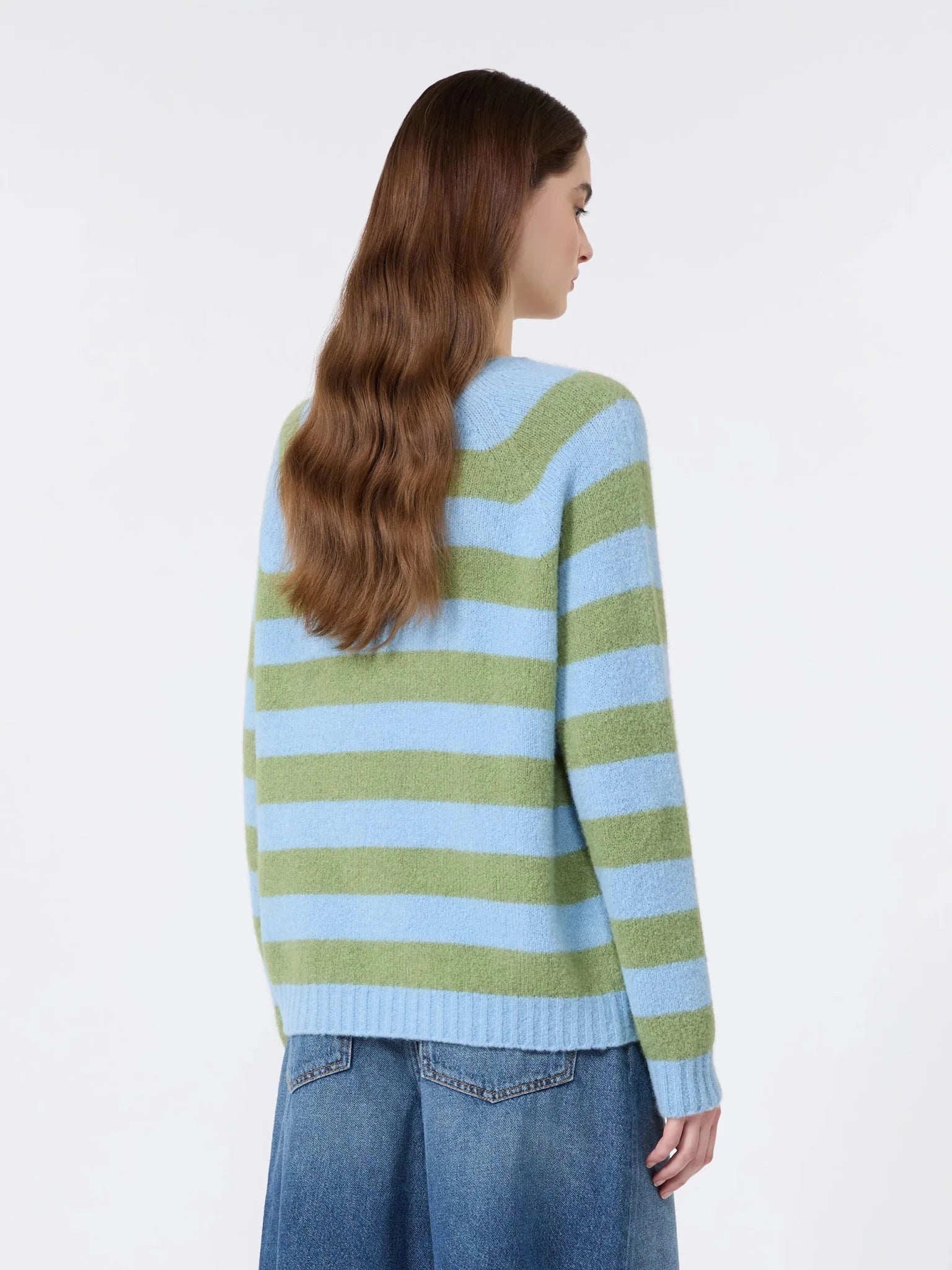 Young Ideas & Henmores - Ghiacci Knitted Crew Neck Jumper - 008 Raspberry Stripe - XS