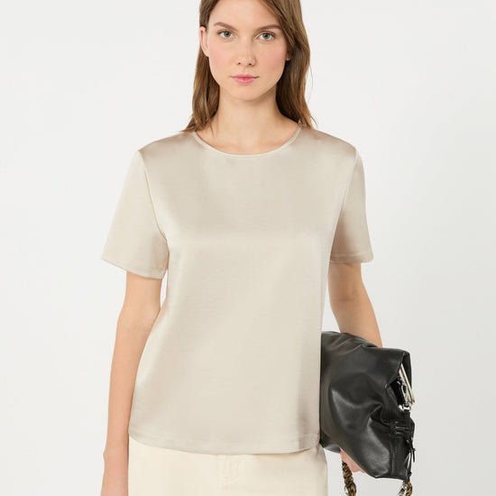Young Ideas & Henmores -Gilbert Satin Short Sleeve Top -005 Green -S