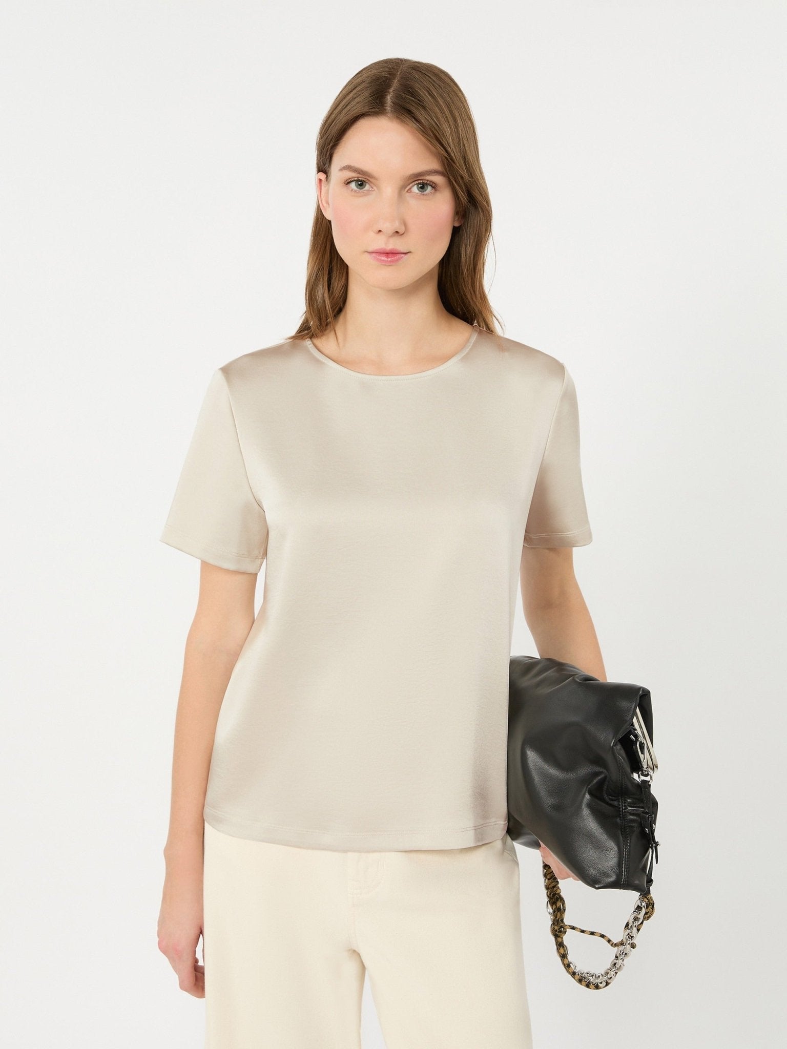 Young Ideas & Henmores -Gilbert Satin Short Sleeve Top -005 Green -S
