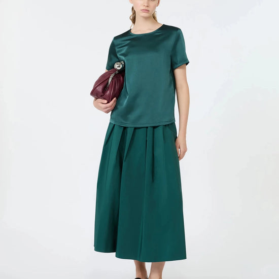 Young Ideas & Henmores -Gilbert Satin Short Sleeve Top -005 Green -S