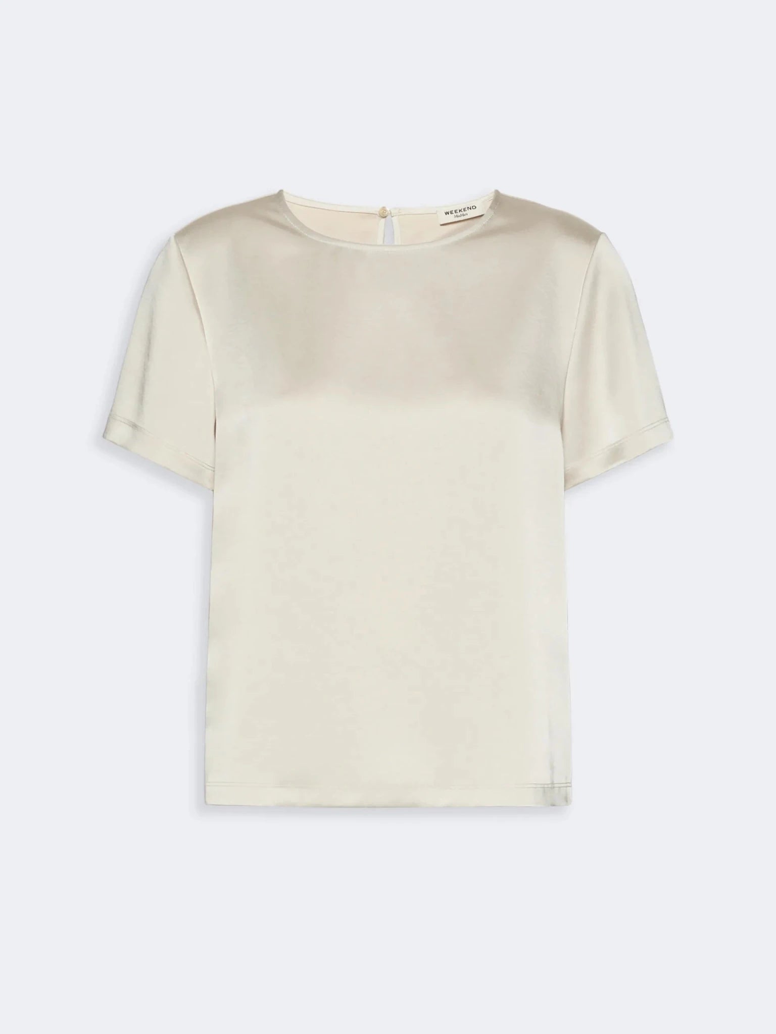 Young Ideas & Henmores -Gilbert Satin Short Sleeve Top -001 Ivory -S