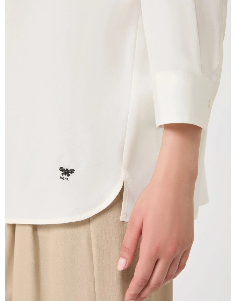 Young Ideas/Henmores - Giralda Poplin 3/4 Sleeve Shirt - 001 White - 8