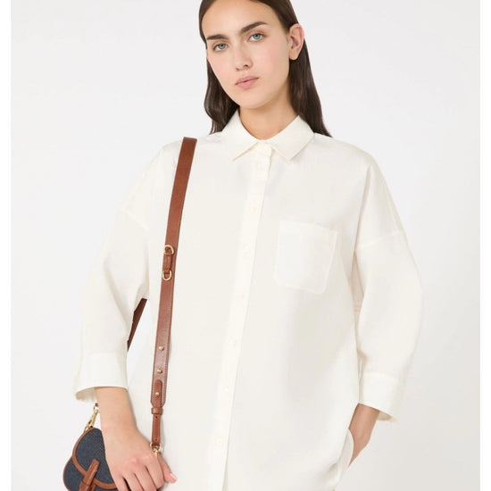 Young Ideas/Henmores - Giralda Poplin 3/4 Sleeve Shirt - 001 White - 8