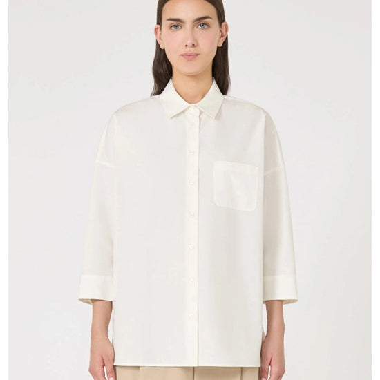 Young Ideas/Henmores - Giralda Poplin 3/4 Sleeve Shirt - 001 White - 8