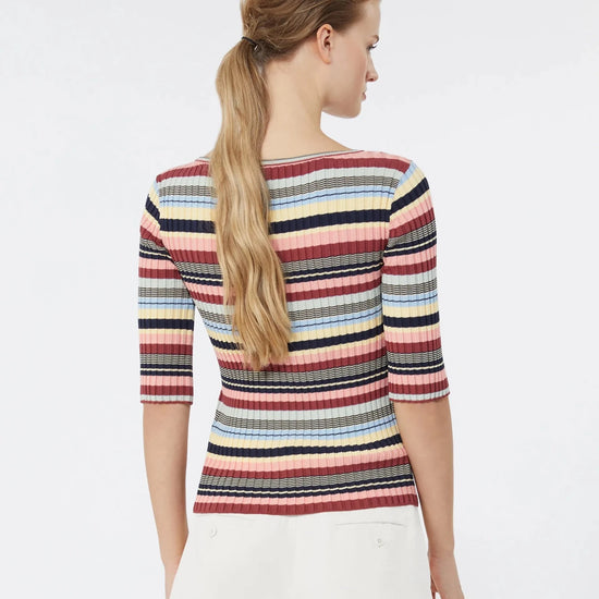 Young Ideas & Henmores - Guglia Multi Stripe Knitted Top - 013 Multicolour - S