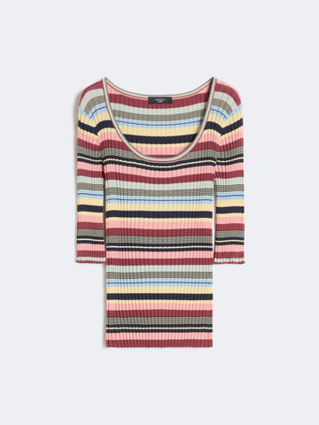 Young Ideas & Henmores - Guglia Multi Stripe Knitted Top - 013 Multicolour - S