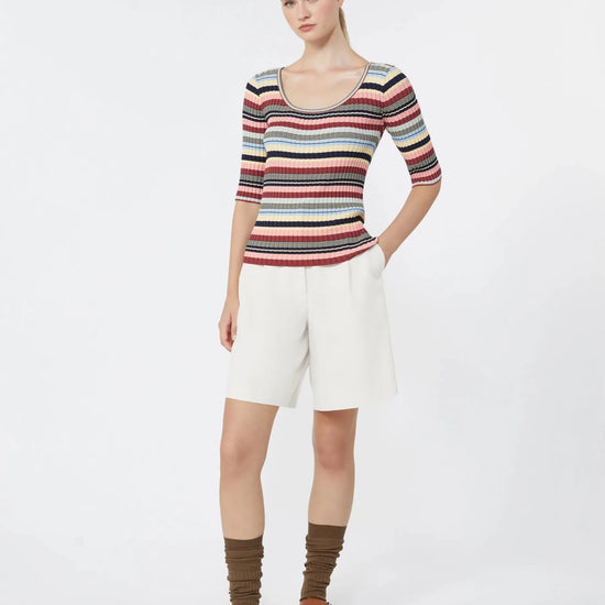 Young Ideas & Henmores - Guglia Multi Stripe Knitted Top - 013 Multicolour - S