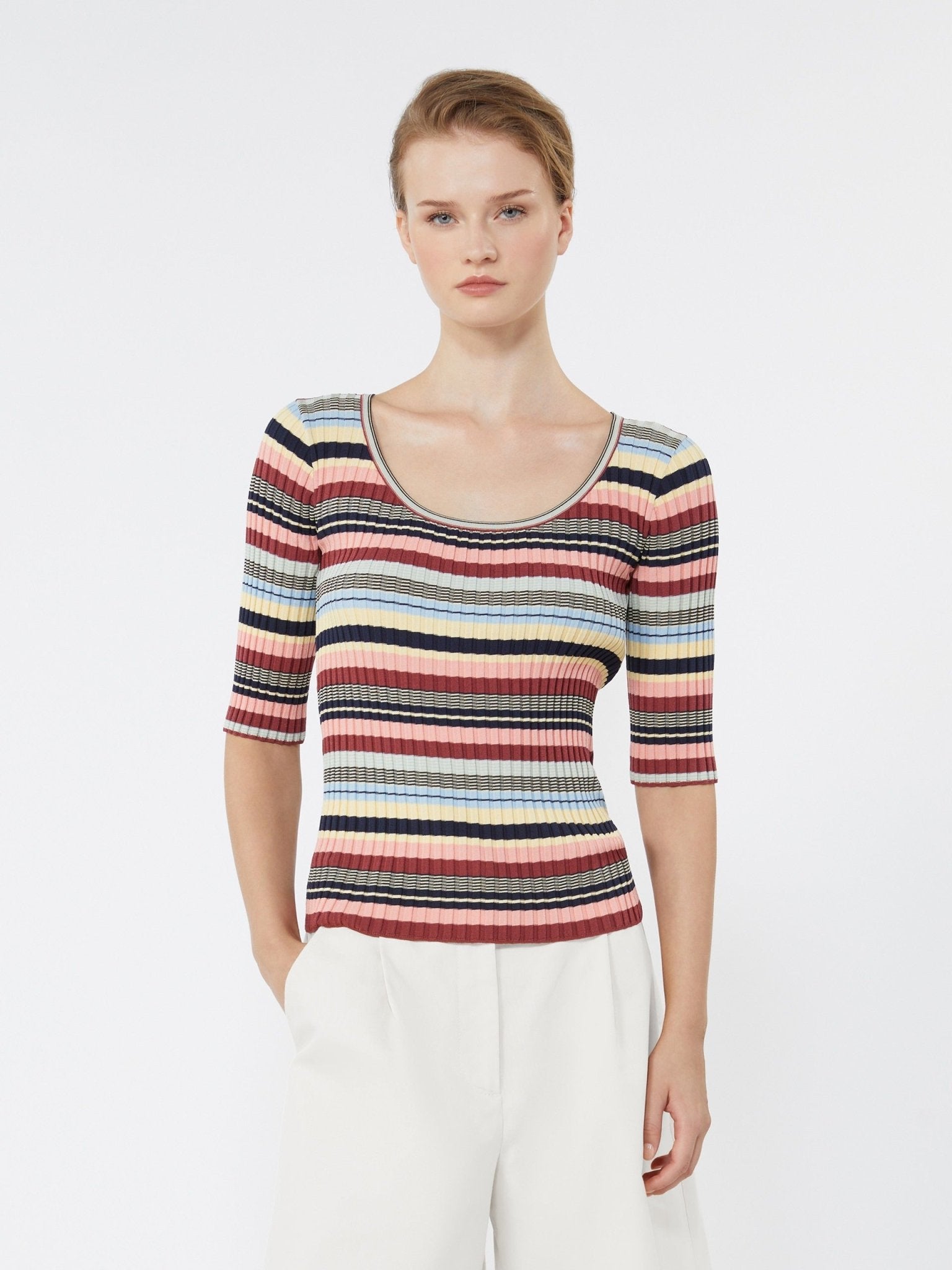 Young Ideas & Henmores - Guglia Multi Stripe Knitted Top - 013 Multicolour - S
