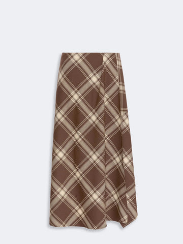 Young Ideas & Henmores -Lanoso Tartan Check Midi Skirt -001 Brown -8