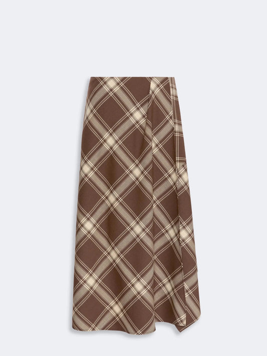 Young Ideas & Henmores -Lanoso Tartan Check Midi Skirt -001 Brown -8