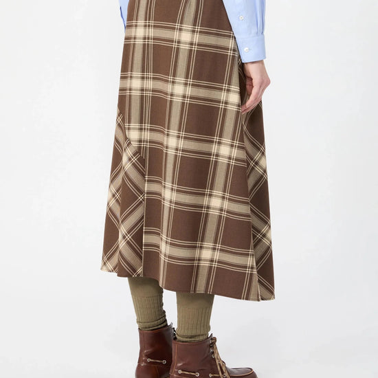 Young Ideas & Henmores -Lanoso Tartan Check Midi Skirt -001 Brown -8