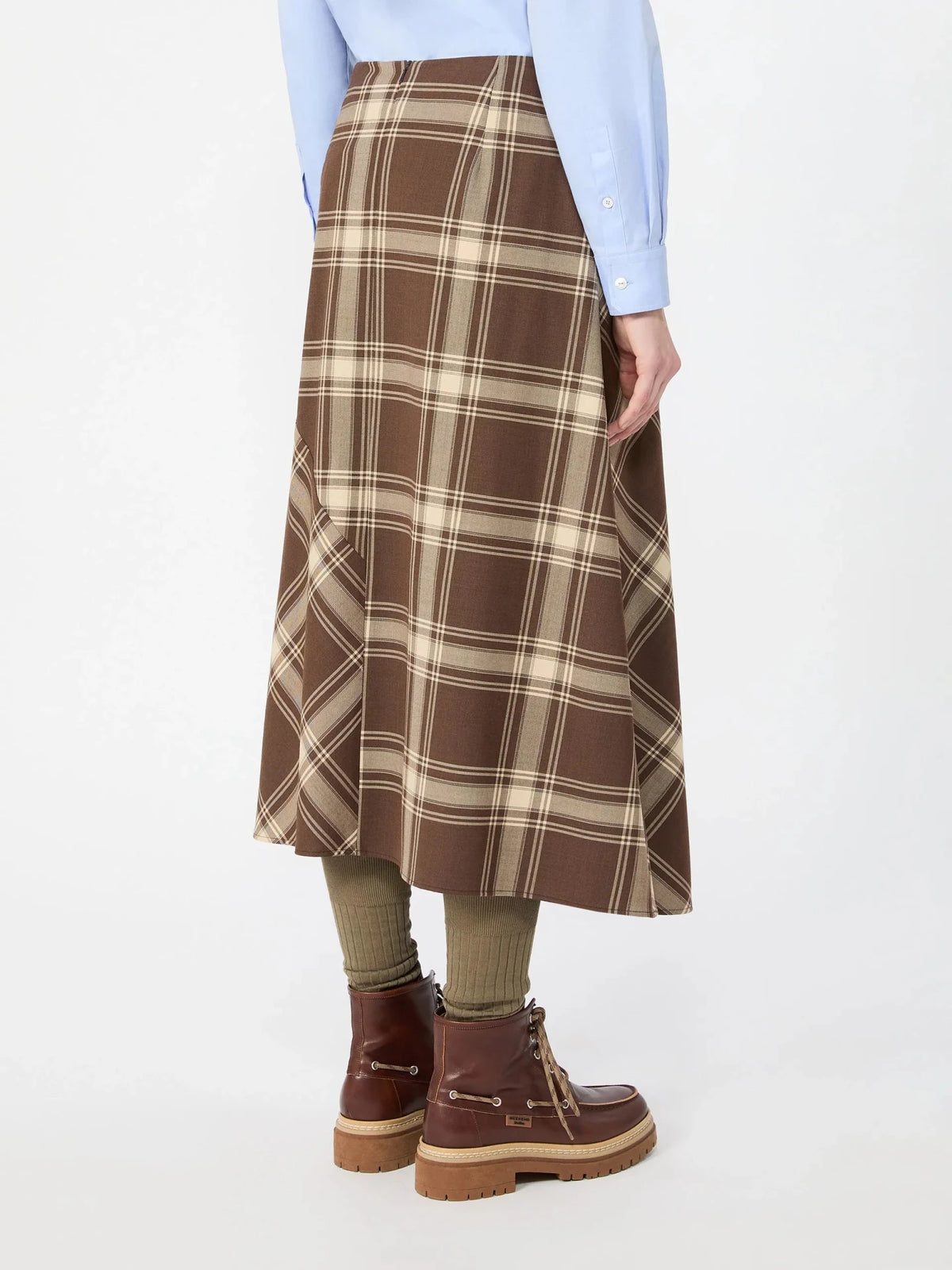 Young Ideas & Henmores -Lanoso Tartan Check Midi Skirt -001 Brown -8