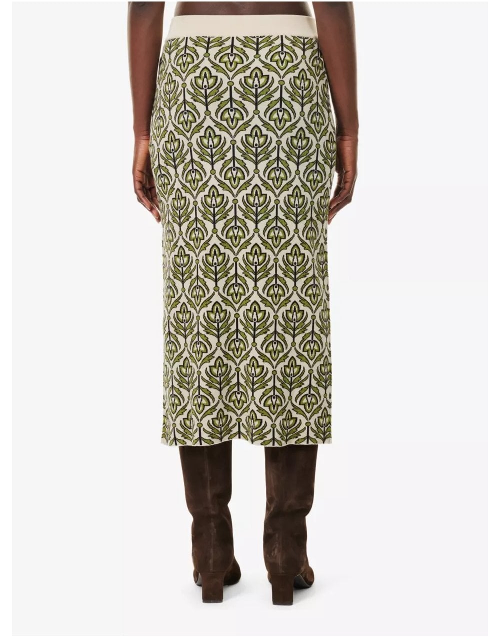 Young Ideas/Henmores - Lena Deco Print Knitted Skirt - 011 Green Deco - S