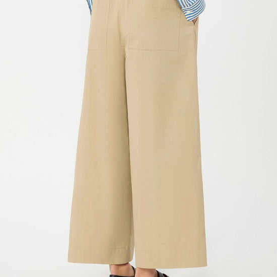 Young Ideas & Henmores - Libero Crop Wide Leg Drawstring Trousers - 001 Beige - 6