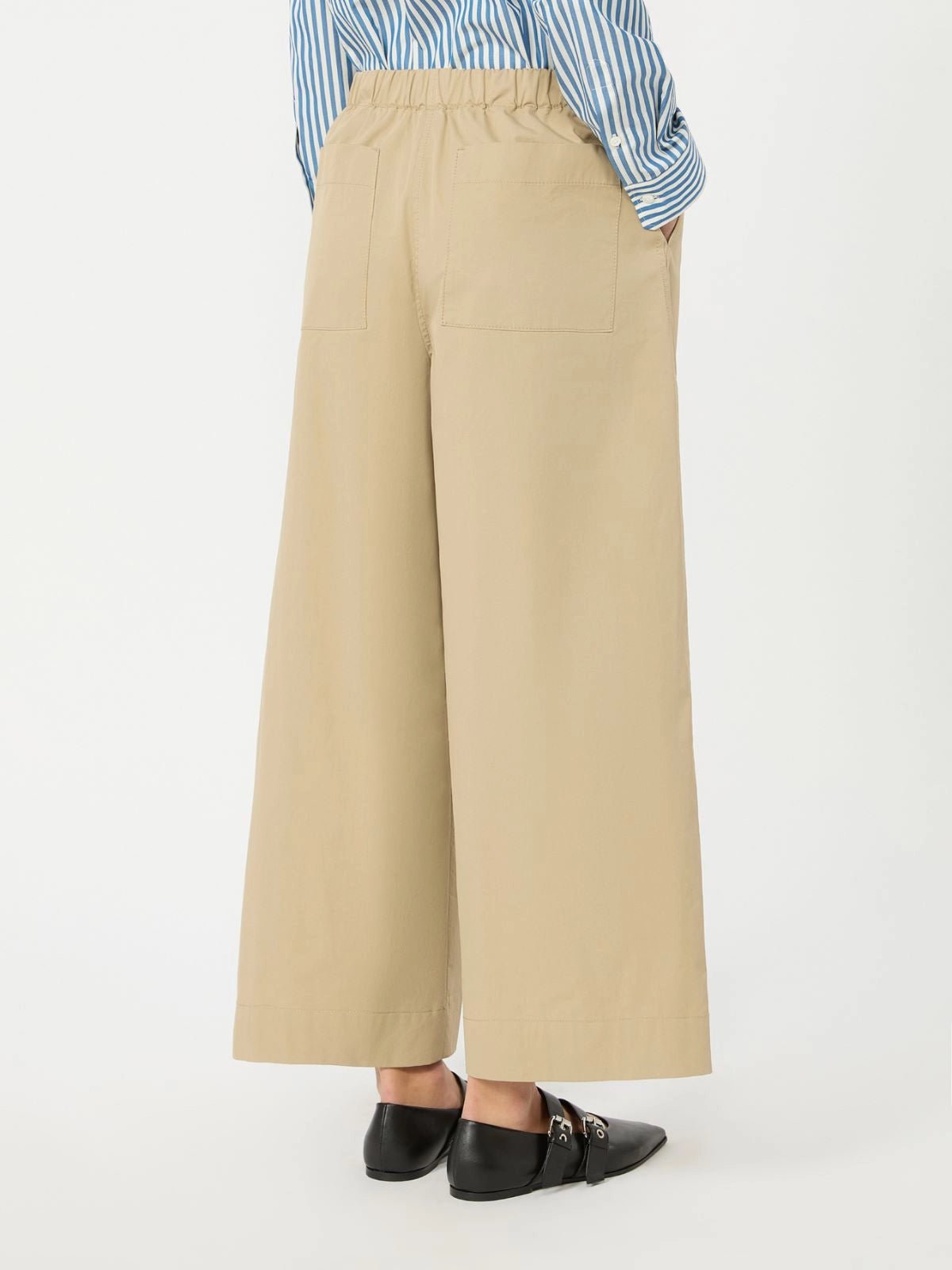 Young Ideas & Henmores - Libero Crop Wide Leg Drawstring Trousers - 001 Beige - 6