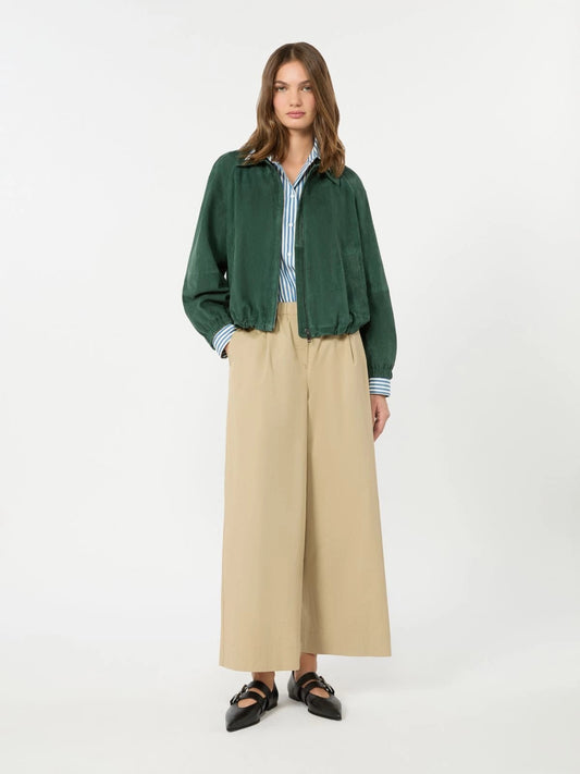 Young Ideas & Henmores - Libero Crop Wide Leg Drawstring Trousers - 001 Beige - 6