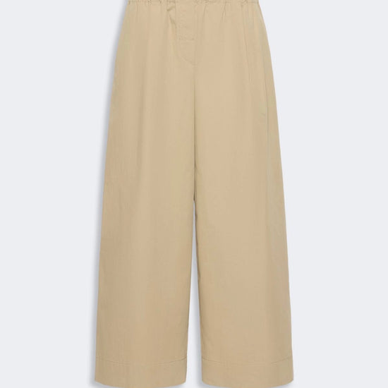Young Ideas & Henmores - Libero Crop Wide Leg Drawstring Trousers - 001 Beige - 6