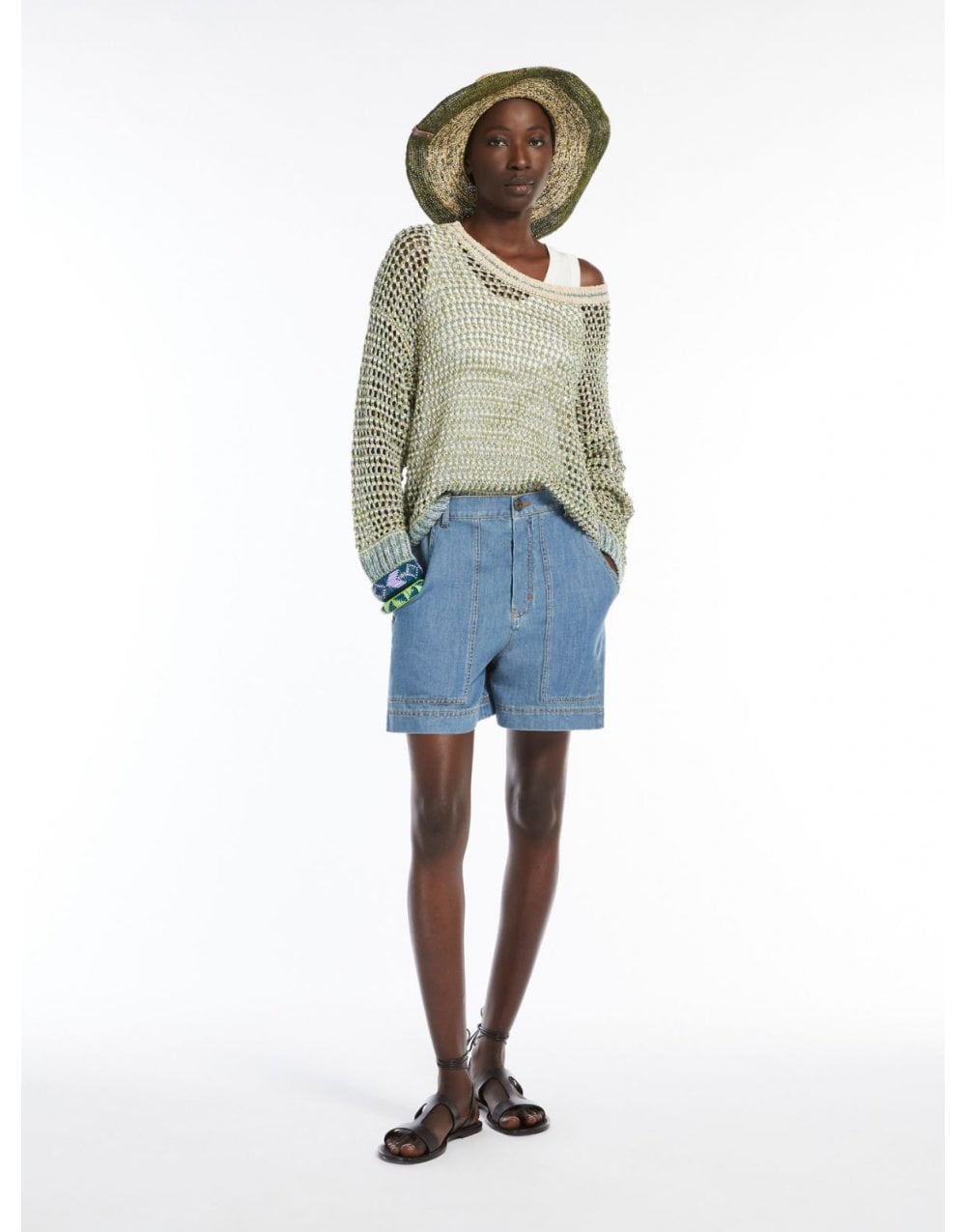 Young Ideas/Henmores - Liuto Mouline Crew Neck Jumper - 001 Green - XS