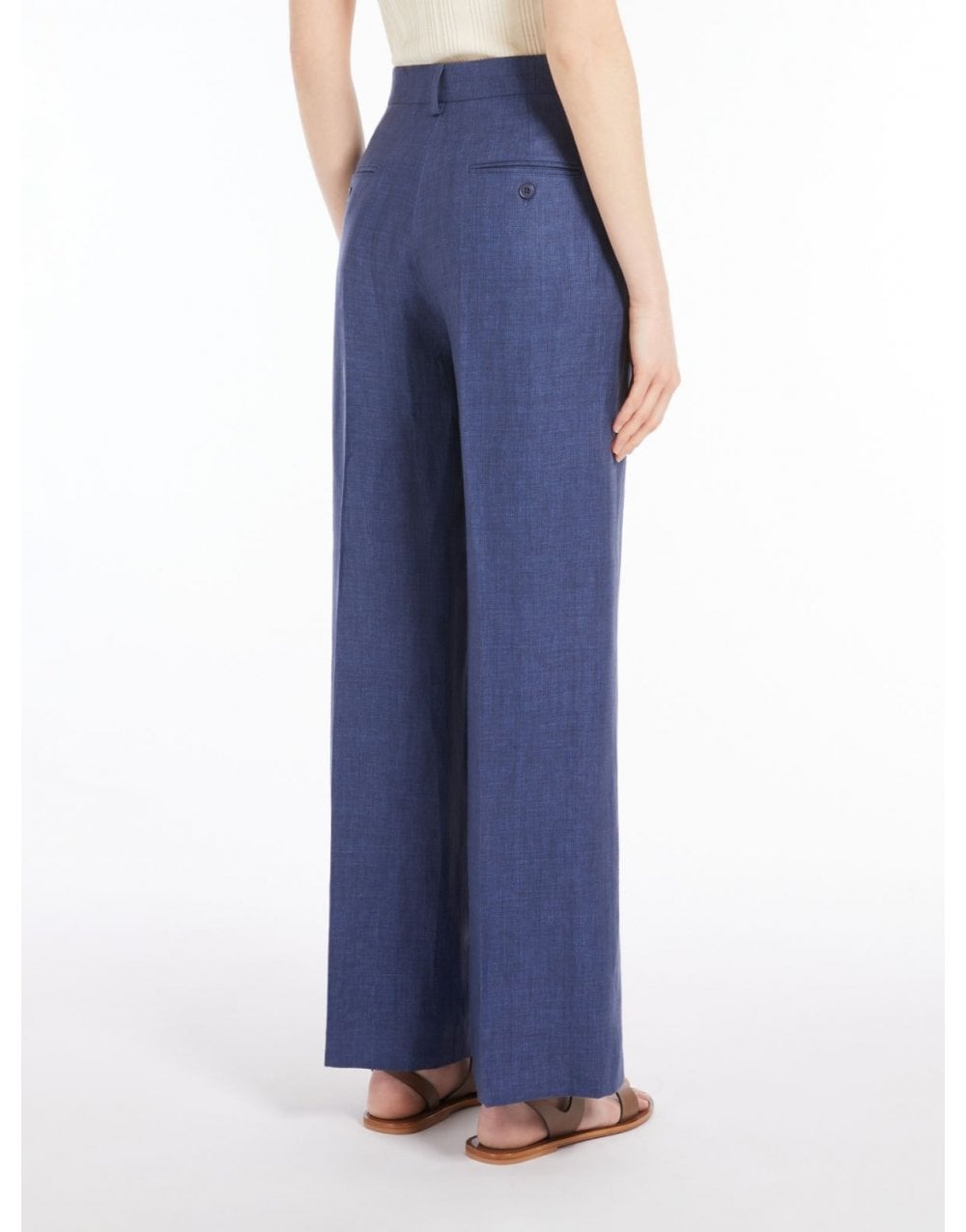 Young Ideas/Henmores - Malizia Linen Wide Leg Trousers - 006 Navy - 8