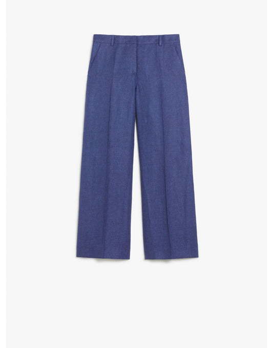 Young Ideas/Henmores - Malizia Linen Wide Leg Trousers - 006 Navy - 8