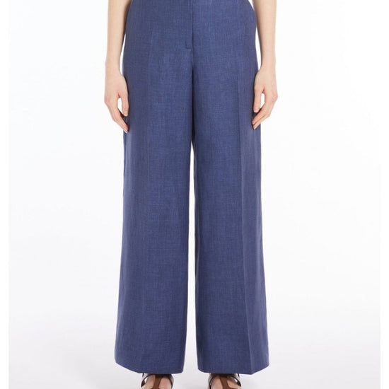 Young Ideas/Henmores - Malizia Linen Wide Leg Trousers - 006 Navy - 8