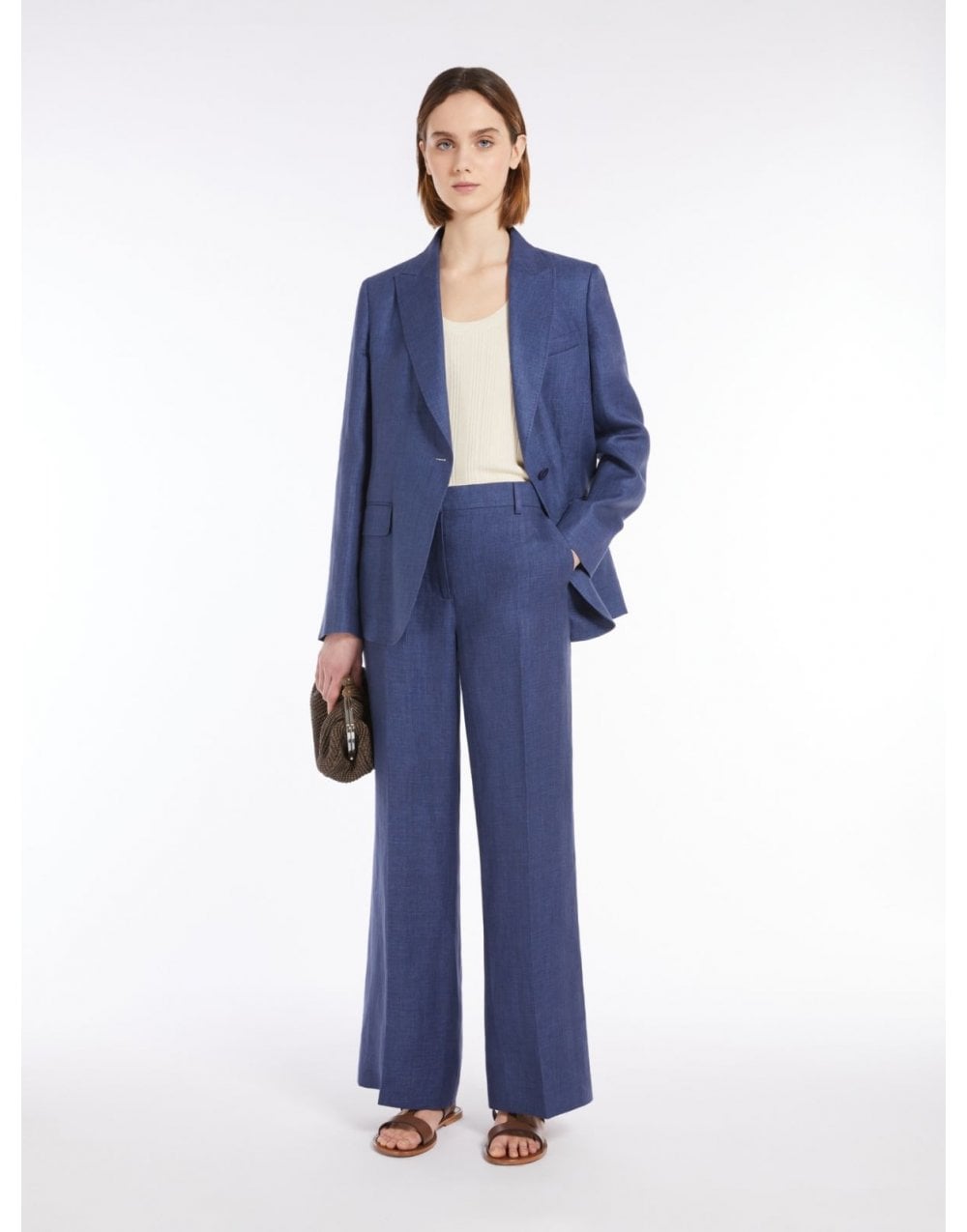 Young Ideas/Henmores - Malizia Linen Wide Leg Trousers - 006 Navy - 8