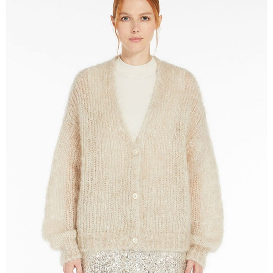 Young Ideas/Henmores - Messina V Neck Cardigan - 003 Sand - XS