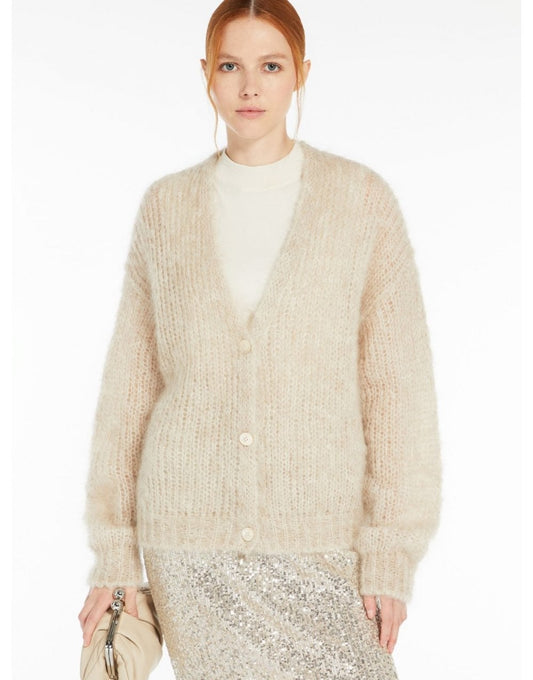 Young Ideas/Henmores - Messina V Neck Cardigan - 003 Sand - XS