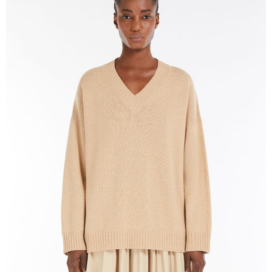 Young Ideas/Henmores - Mestre V Neck Jumper - 003 Sand - XS