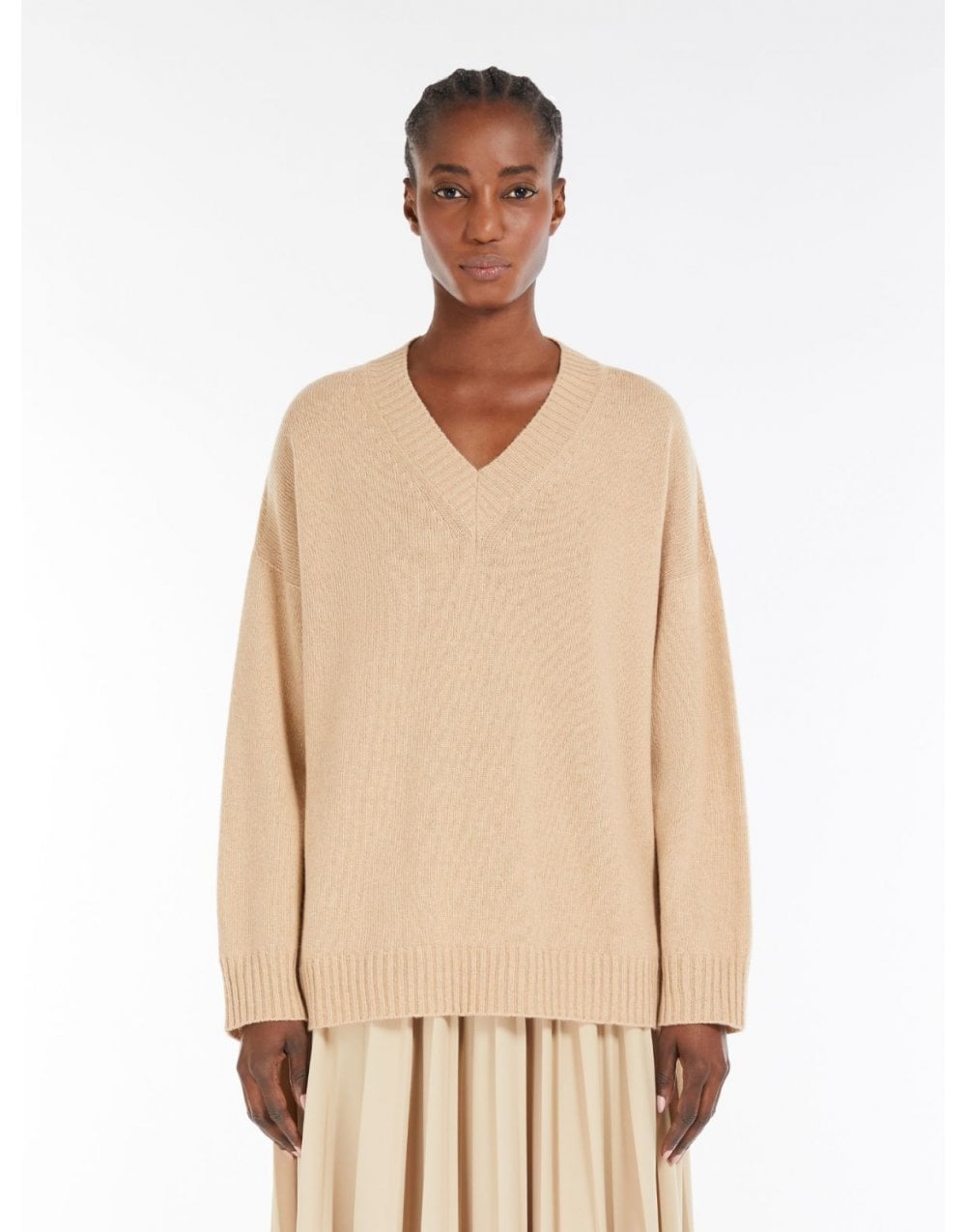 Young Ideas/Henmores - Mestre V Neck Jumper - 003 Sand - XS
