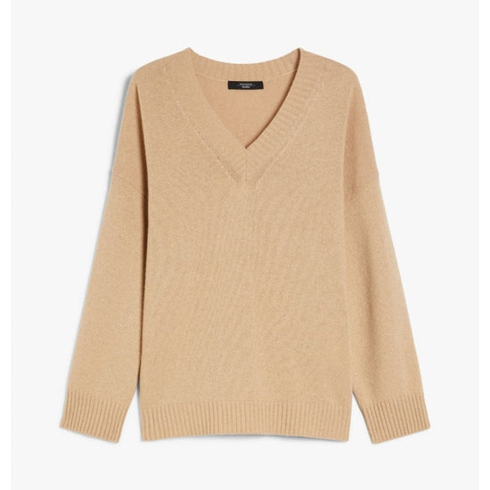 Young Ideas/Henmores - Mestre V Neck Jumper - 003 Sand - XS