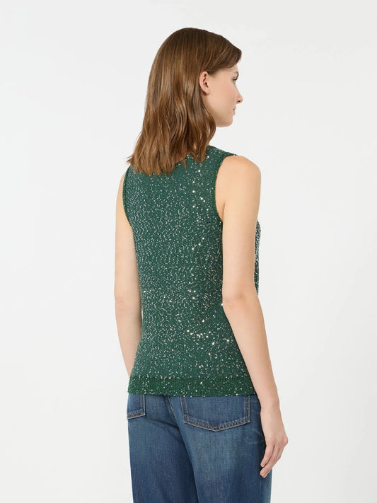 Young Ideas & Henmores -Milord Sequin Tank Top -002 Green -XS
