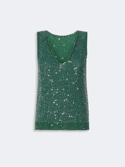 Young Ideas & Henmores -Milord Sequin Tank Top -002 Green -XS