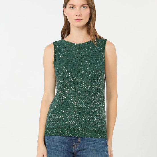 Young Ideas & Henmores -Milord Sequin Tank Top -002 Green -XS