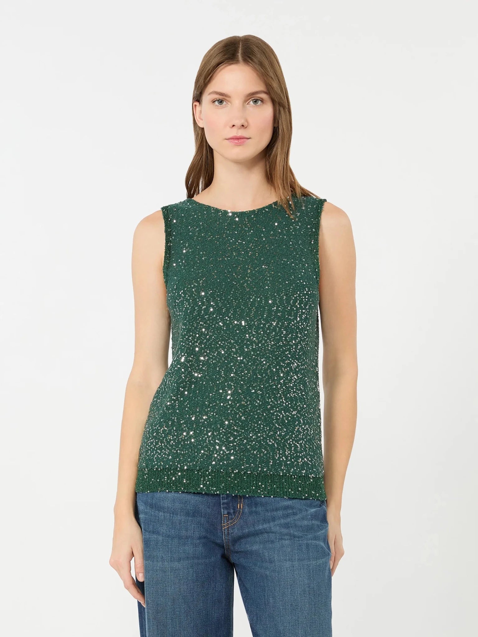 Young Ideas & Henmores -Milord Sequin Tank Top -002 Green -XS