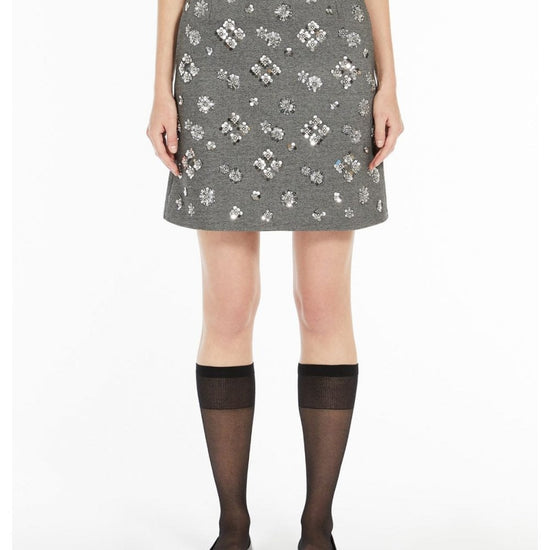 Young Ideas/Henmores - Monza Diamante Detail Jersey Skirt - 002 Grey - XS