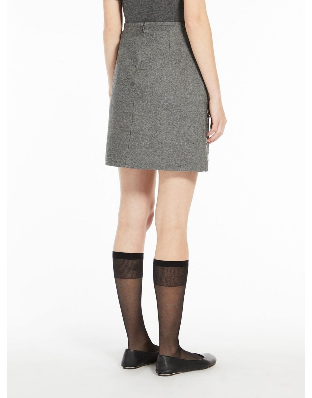 Young Ideas/Henmores - Monza Diamante Detail Jersey Skirt - 002 Grey - XS