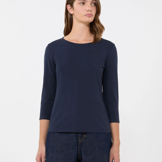 Young Ideas/Henmores - Multia 3/4 sleeve top - Navy - S