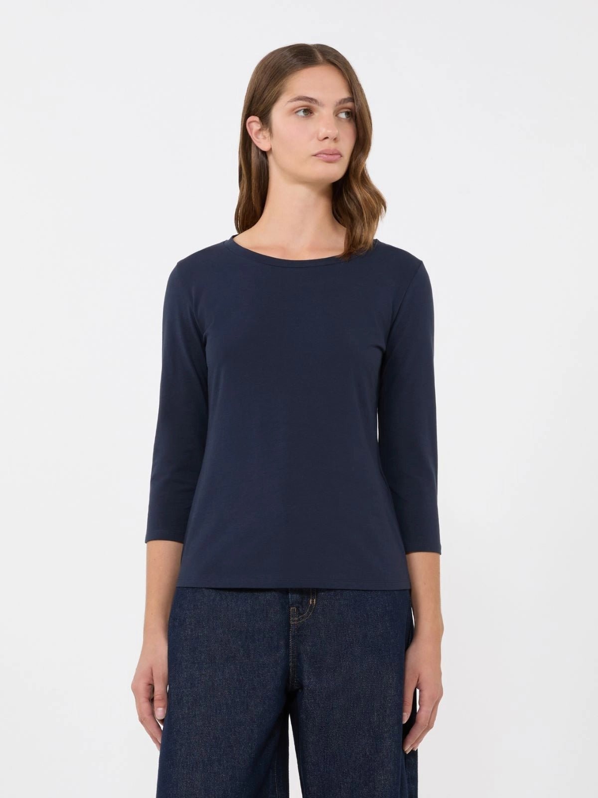Young Ideas/Henmores - Multia 3/4 sleeve top - Navy - S