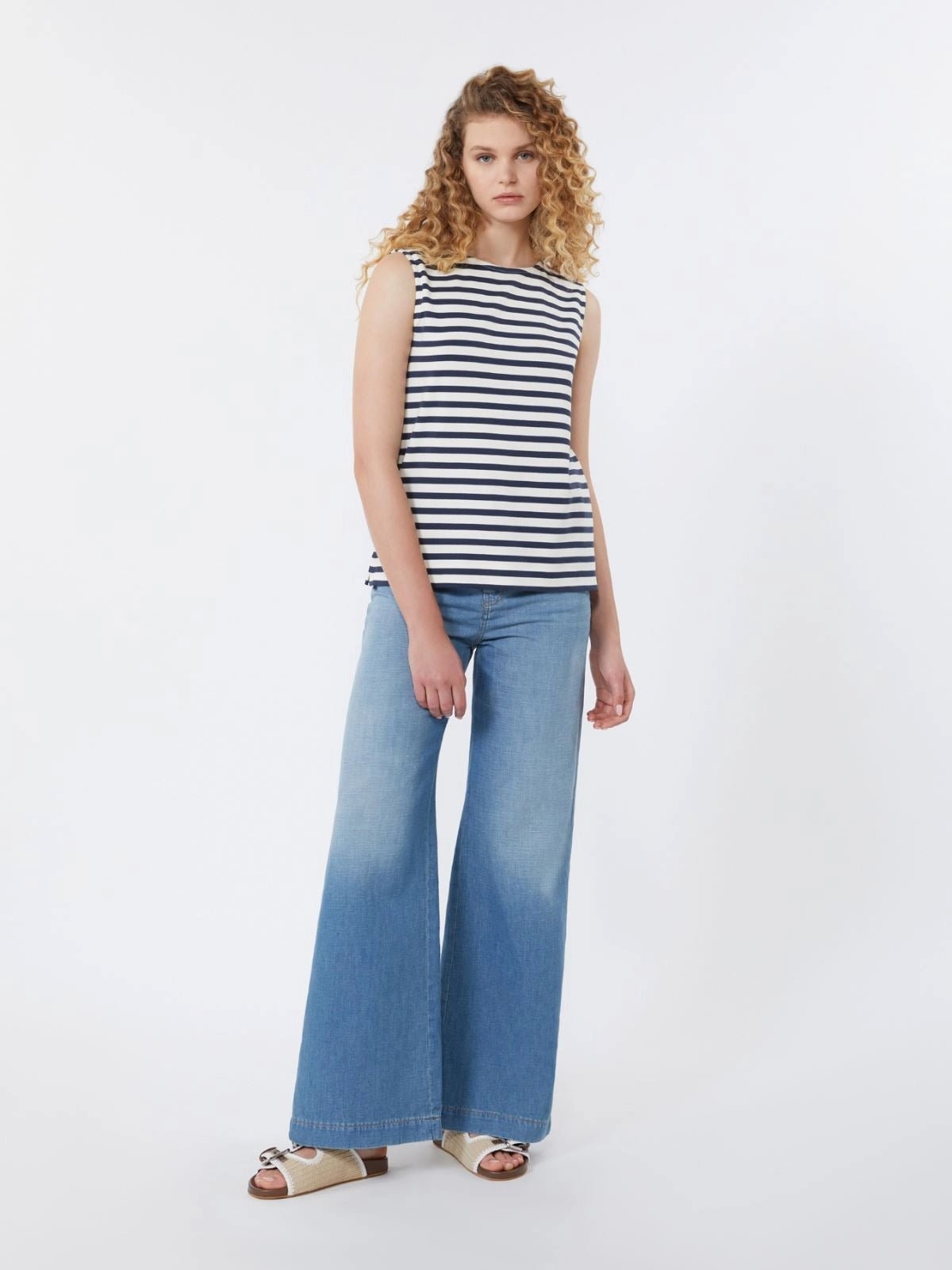 Young Ideas/Henmores - Multih Striped Sleevless Jersey Top - 011 Navy Pinstripes - XS